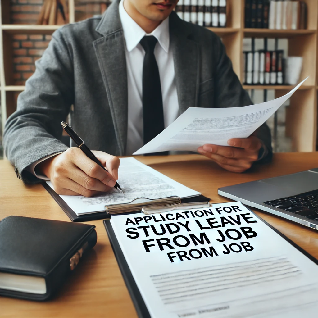 application for study leave from job sample letter